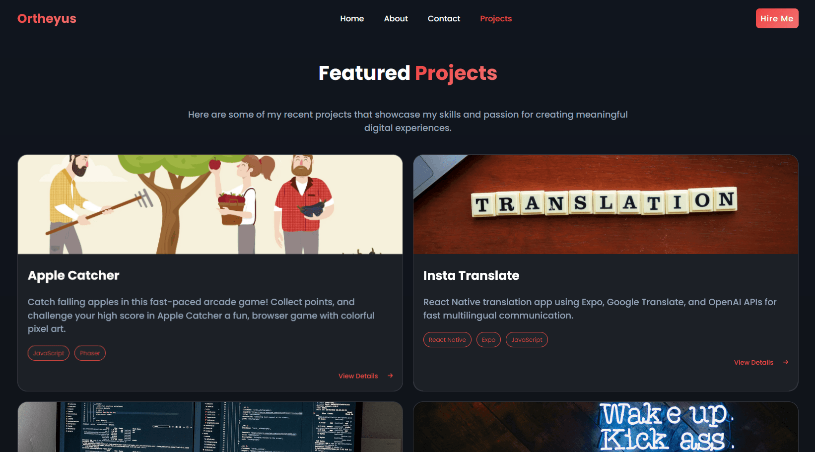 Next Portfolio screenshot 2